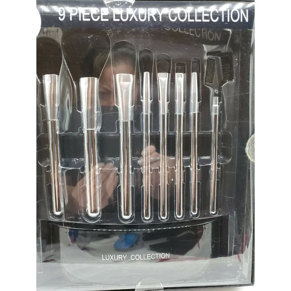 9 Pcs LUXURY COLLECTION Makeup Brush Set Kit Cosmetic Stand GIFT SET BRAND NEW!